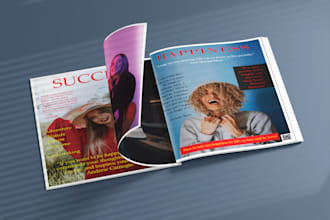 design magazine cover layout, company brochure, annual report, flyer