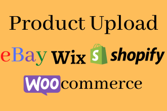 upload product to ebay, wix, shopify and woocommerce store