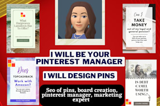 design pins, manage your pinterest account, marketing manager, pins SEO expert