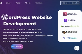 setup wordpress websites and customize theme themeforest, astra