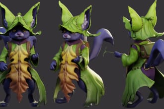 create a stylized 3d character model