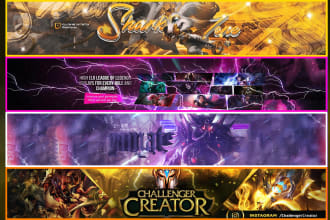 design an eye catching league of legends youtube or twitch or twitter banner