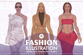 draw a fantastic digital fashion illustration