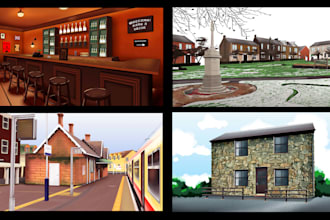 create high quality 2d game background art