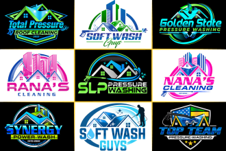 create cleaning, power washing and pressure washing logo