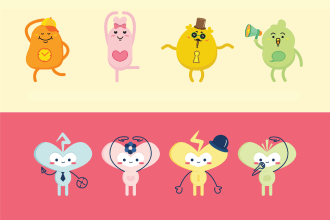create customized characters for brand, stickers, mascot, badge