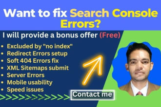 fix google search console errors, xml sitemap and indexing issues