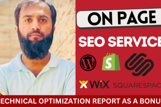 optimize website SEO service on wordpress, shopify, wix and squarespace site