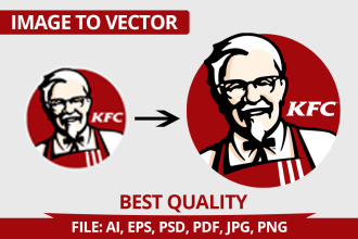 do logo recreate, redraw, image trace, image to vector