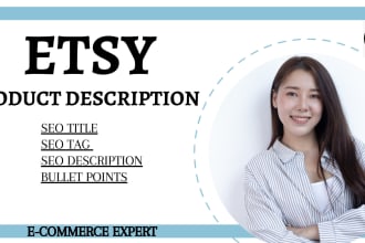 do etsy product listing with SEO title, description, tags