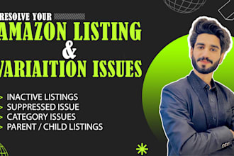 fix amazon listing issues and listing variation issues