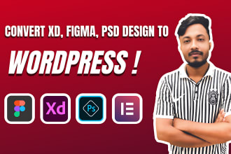 copy, convert xd, ai, psd, figma to wordpress website design using elementor pro