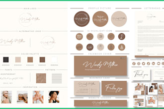 design luxury signature logo, social media kit, complete branding kit