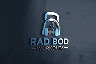 make modern 3d fitness logo design for your business