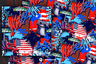 design seamless pattern in graffiti style