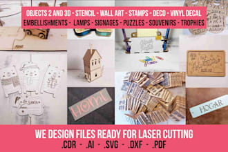 create laser cutting, vector tracing, svg, and dxf files