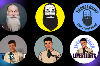 do youtube profile, instagram profile picture and draw minimalist cartoon
