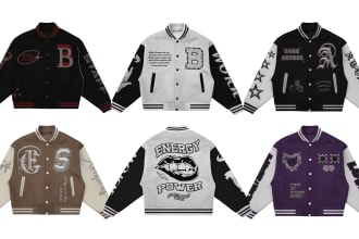 design a professional  varsity jacket suitable for the y2k style