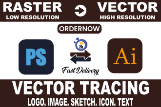 do vector tracing, edit, redraw logo design, convert files or image to vector