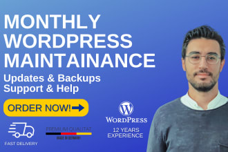 provide monthly wordpress support and maintenance