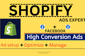 setup run shopify facebook ads campaign,  shopify store
