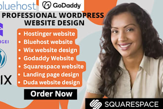 wordpress website design ionos bluehost godaddy siteground hostinger wix website