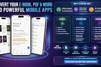 convert your ebook,pdf,doc into android and ios app