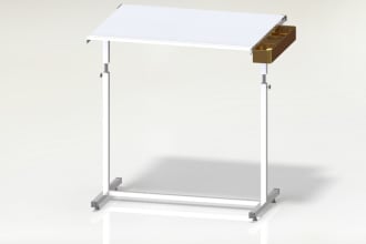 design a 3d model custom adjustable drawing working table
