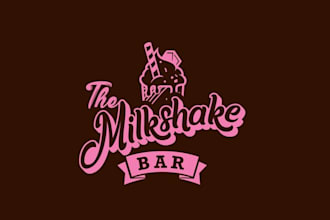 design beautiful wonderful milk shake bar logo