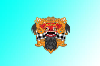 design wonderful balinese barong mask logo with unlimited revision
