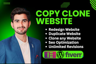 design, copy, clone, or duplicate any wordpress website woo commerce website