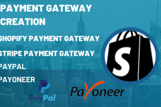 create integrate verified payment gateway shopify stripe paypal visa button wise