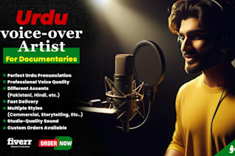 record professional male urdu voiceover for documentaries