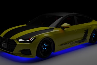 do realistic 3d car model and realistic 3d render
