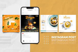 design professional instagram post or template