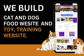 build a cat and dog food or training website