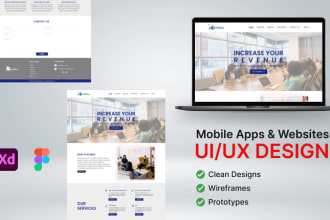 design website or mobile apps ui ux, wireframe and prototype