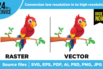 do vector tracing, recreate logo, convert raster to vector images