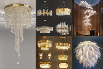chandelier design pendant light, 3d product modeling lamp