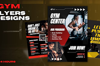 design gym flyer, fitness flyer  and sports flyer poster