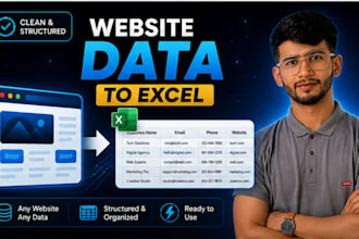 extract website data into an excel file
