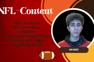 write NFL content for your sports website or blog