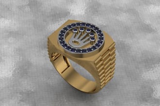 design 3d cad jewelry design and render it