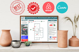 design fire exit and emergency evacuation plan, maps,diagram