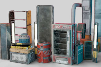 model game ready low poly 3d props 3d models and weapons