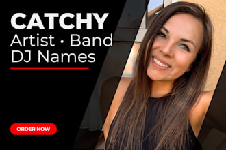 create artist, band, dj, and stage names