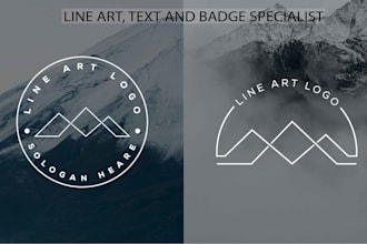 do 3 modern line art text or badge logo design