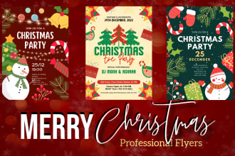 design christmas flyers, dj flyers, or event flyers