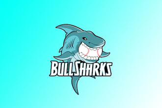 design outstanding  blue shark logo with express delivery