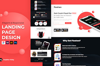 do elegant web landing page design in figma or xd